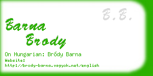 barna brody business card